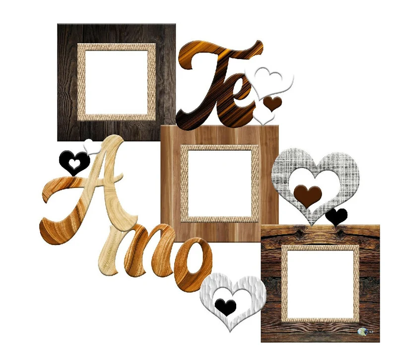 Portarretrato TR Te Amo - 01 (46,5cm x 38,5cm) Color Madera