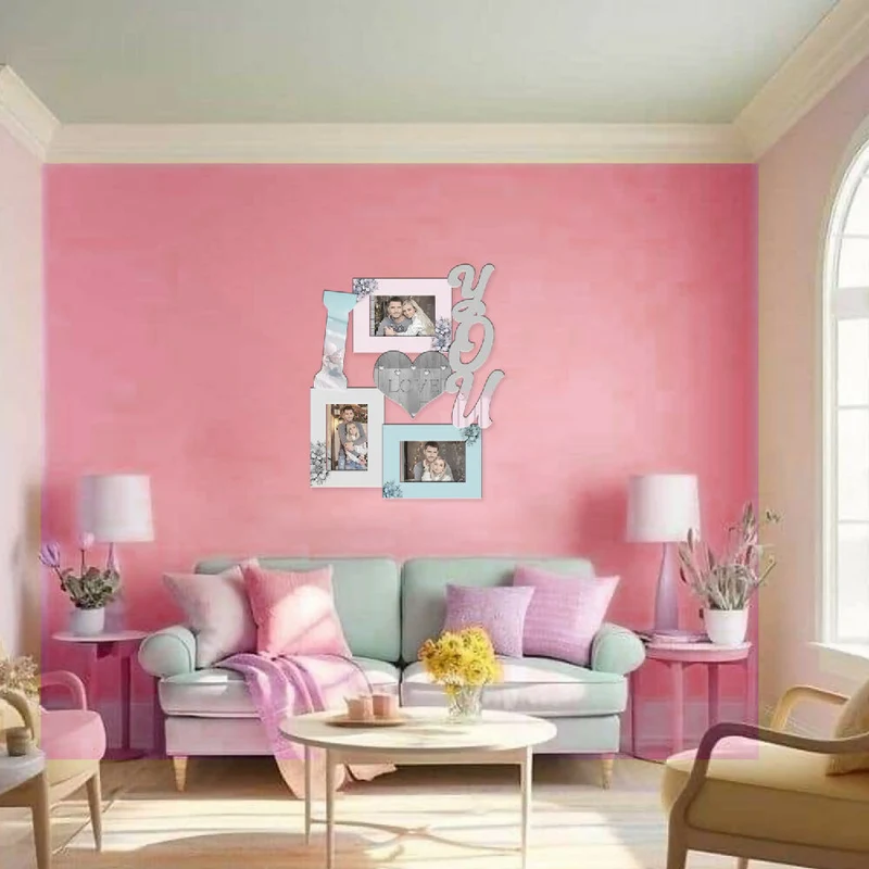 Portarretrato TR I Love You-02 (46,5cm x 38,5cm) Color Rosado y Azul