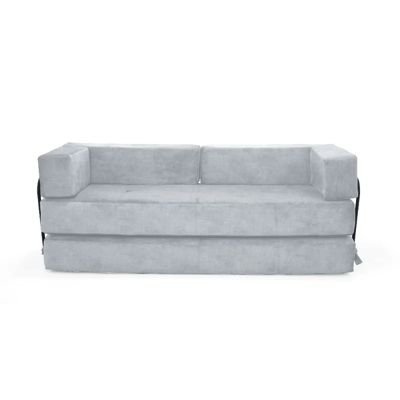 Sofá Cama 3 en 1 Nablus 196x73x68 Brazos Móviles Plata