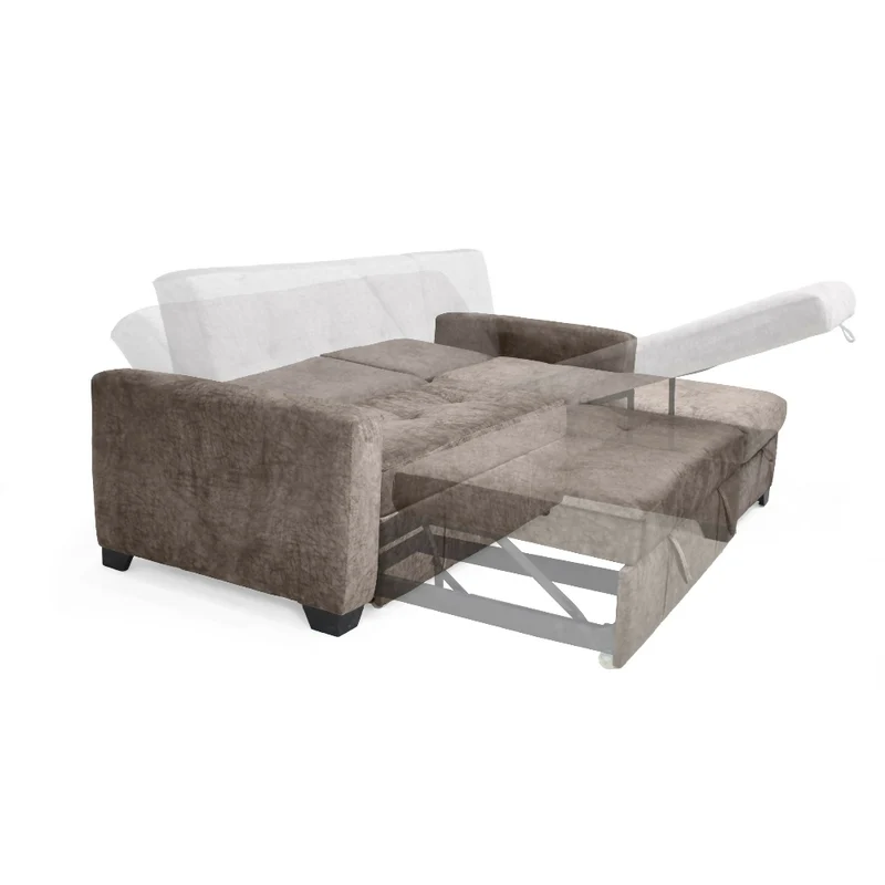 Sofá Cama en L Atlas 220x160x92 cm Izquierdo Taupe