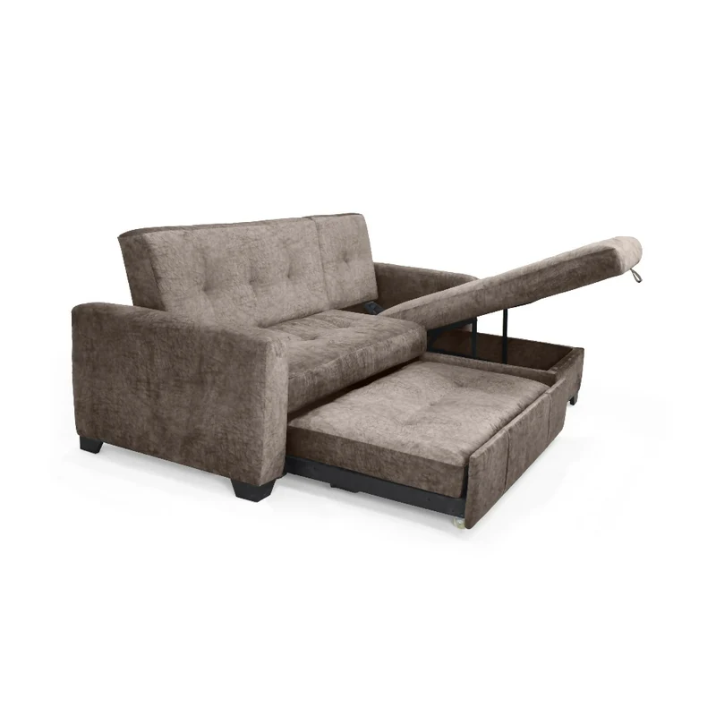 Sofá Cama en L Atlas 220x160x92 cm Izquierdo Taupe