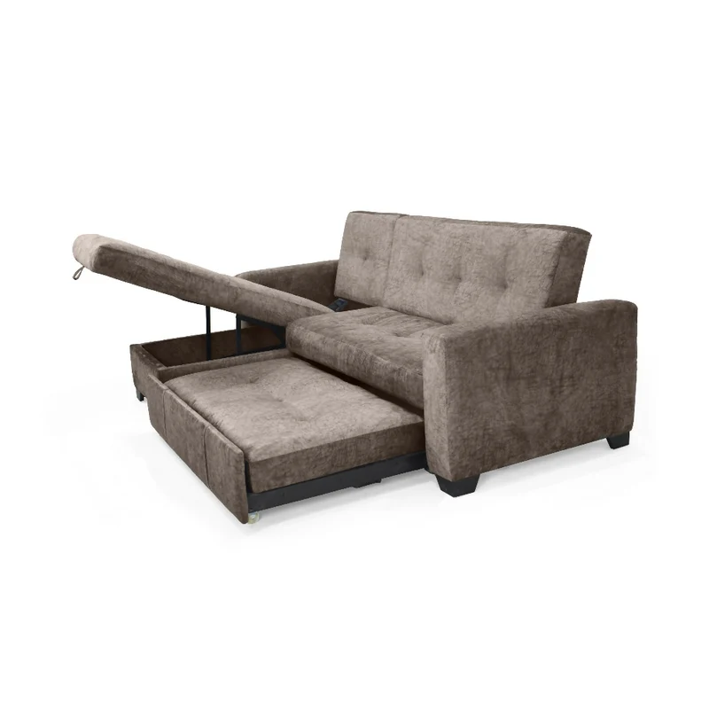 Sofá Cama en L Atlas 220x160x92 cm Derecho Taupe