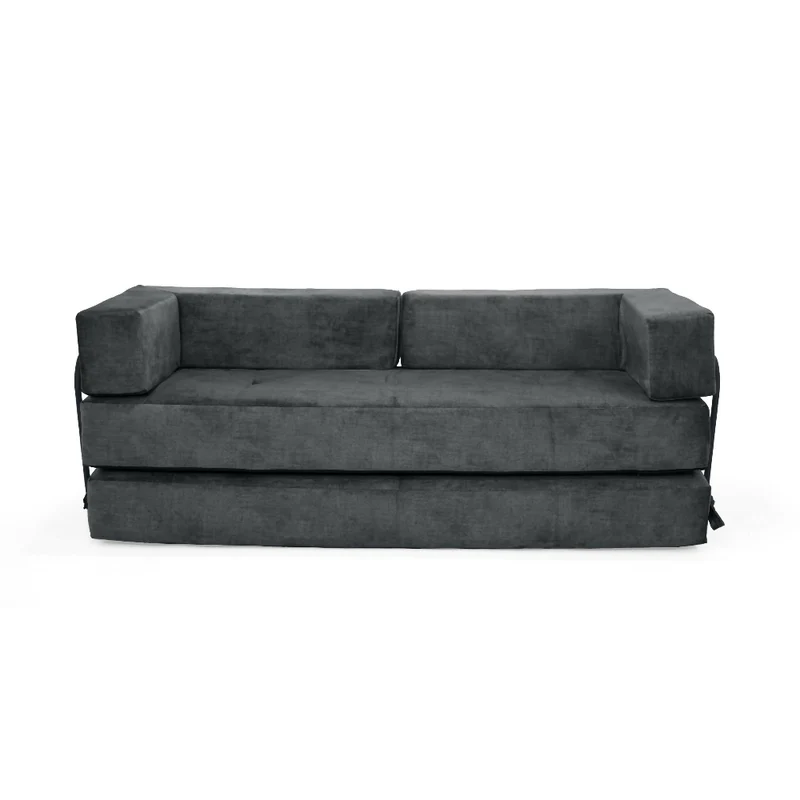 Sofá Cama 3 en 1 Nablus 196x73x68 cm Brazos Móviles Gris