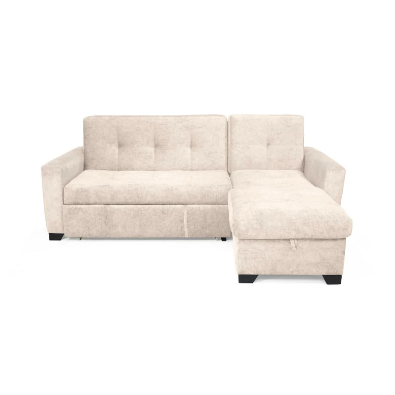 Sofá Cama en L Atlas 220x160x92 cm Izquierdo Beige