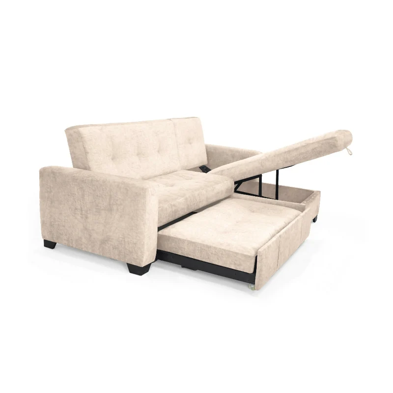 Sofá Cama en L Atlas 220x160x92 cm Izquierdo Beige