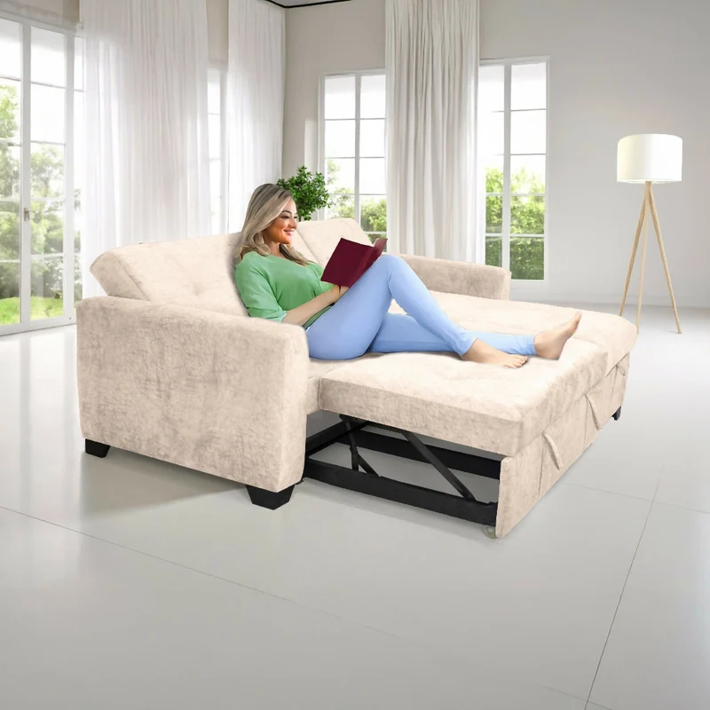 Sofá Cama en L Atlas 220x160x92 cm Izquierdo Beige