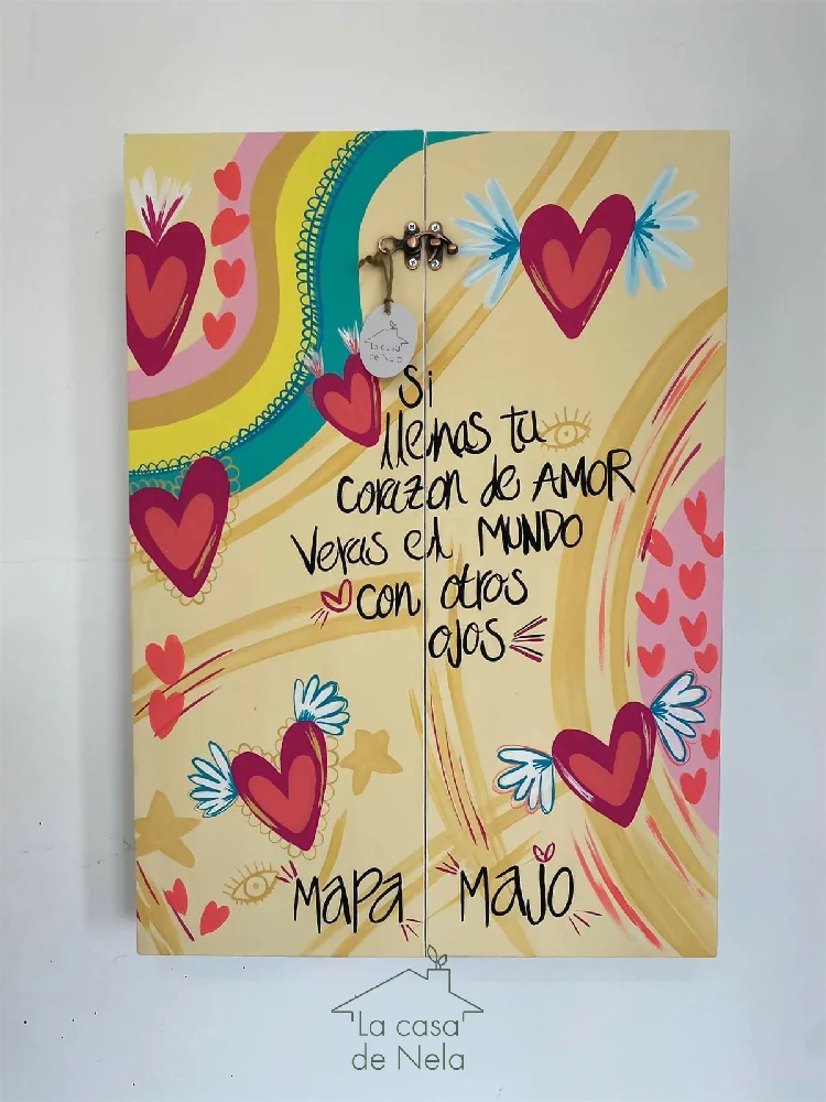 Organizador para Accesorios Llena tu Corazón, 35x50 cm Pintado a Mano