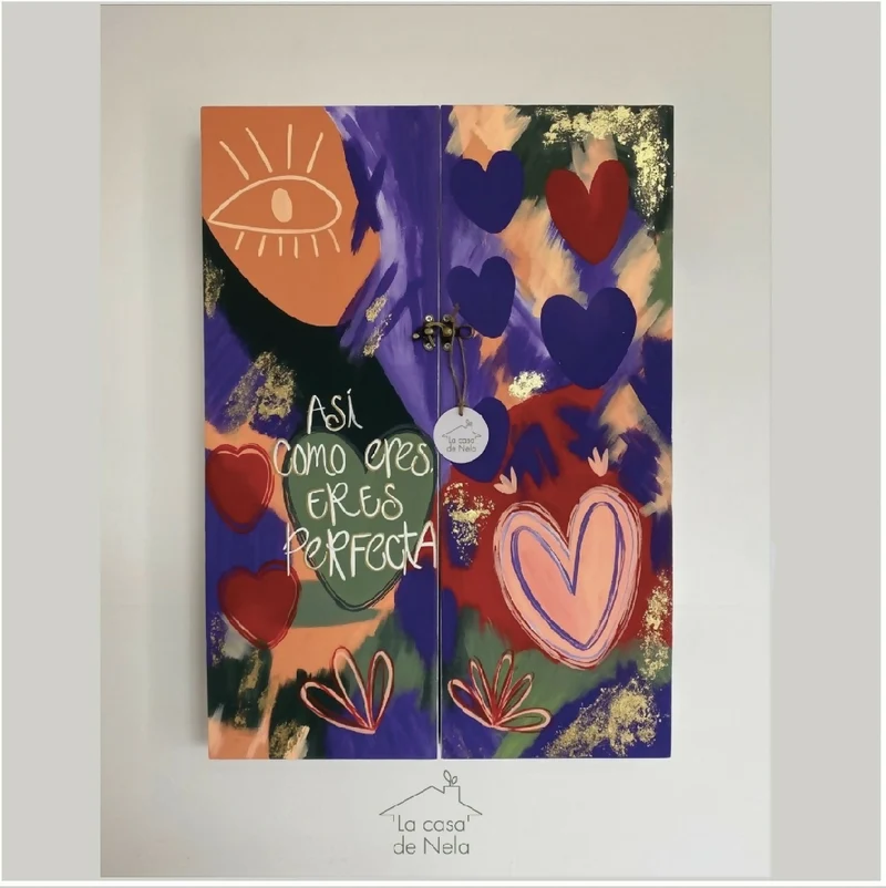 Organizador para Accesorios Eres Perfecta, 35x50 cm Pintado a Mano