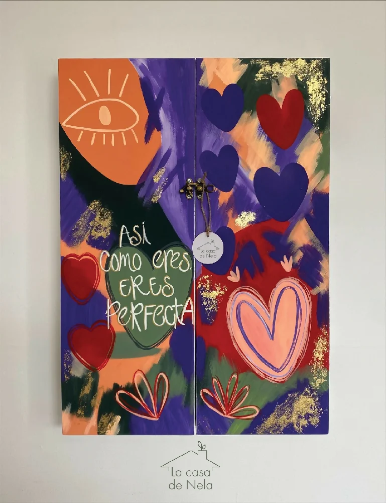 Organizador para Accesorios Eres Perfecta, 35x50 cm Pintado a Mano