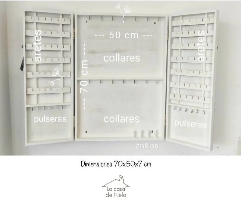 Organizador para Accesorios Flores Tierra, 35x50 cm Pintado a Mano