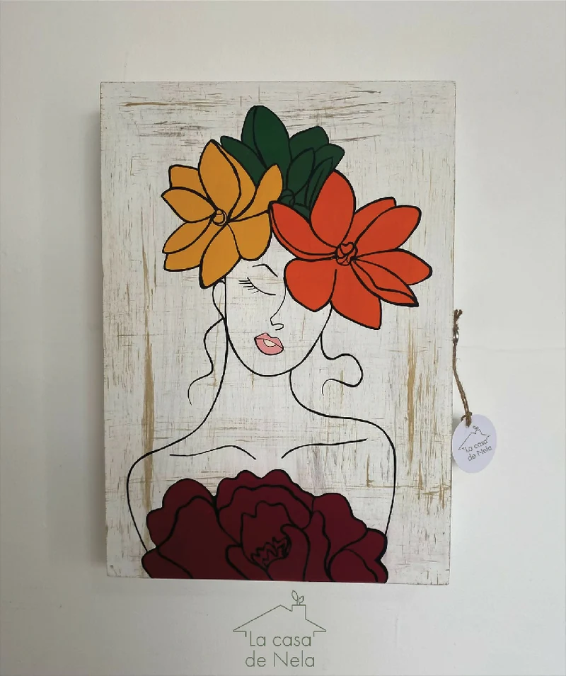 Organizador para Accesorios Rostro, 35x50 cm Pintado a Mano