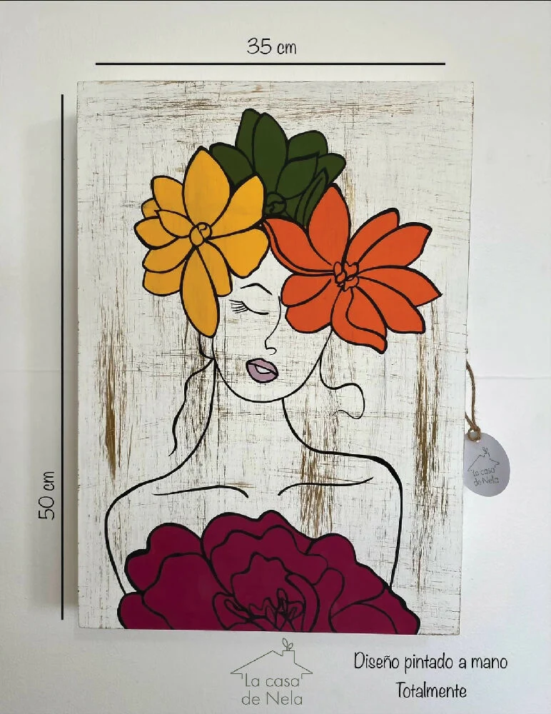 Organizador para Accesorios Rostro, 35x50 cm Pintado a Mano