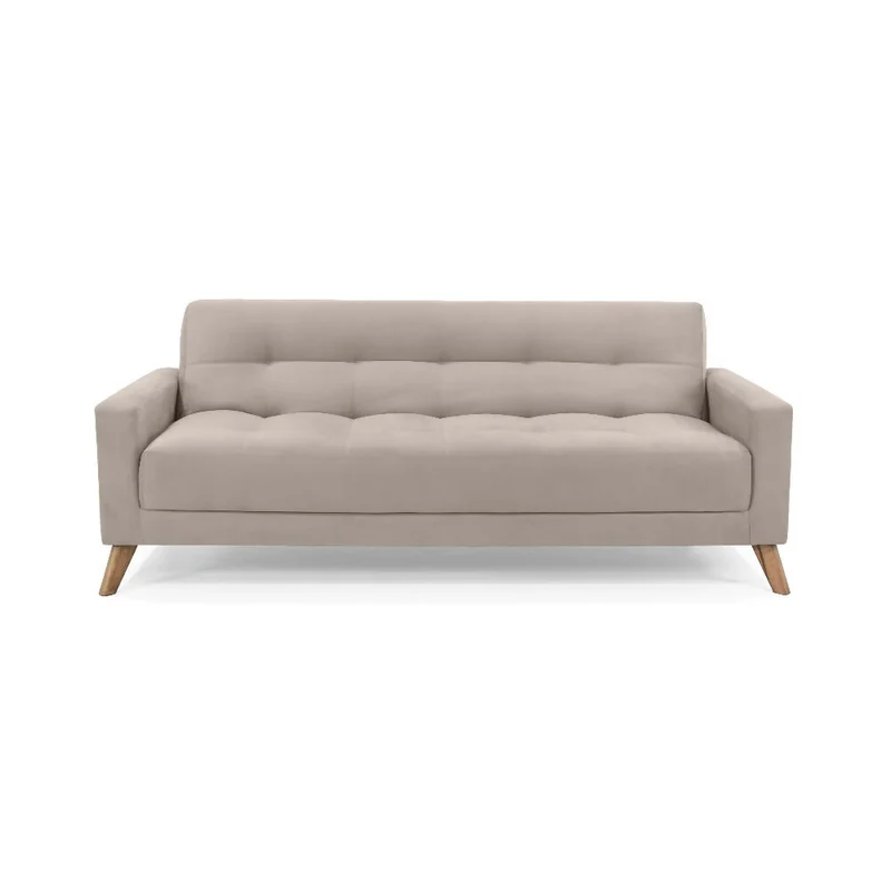 Sofá Cama Sahara Reclinable 3 Posiciones 206x90x82 Tela Taupe