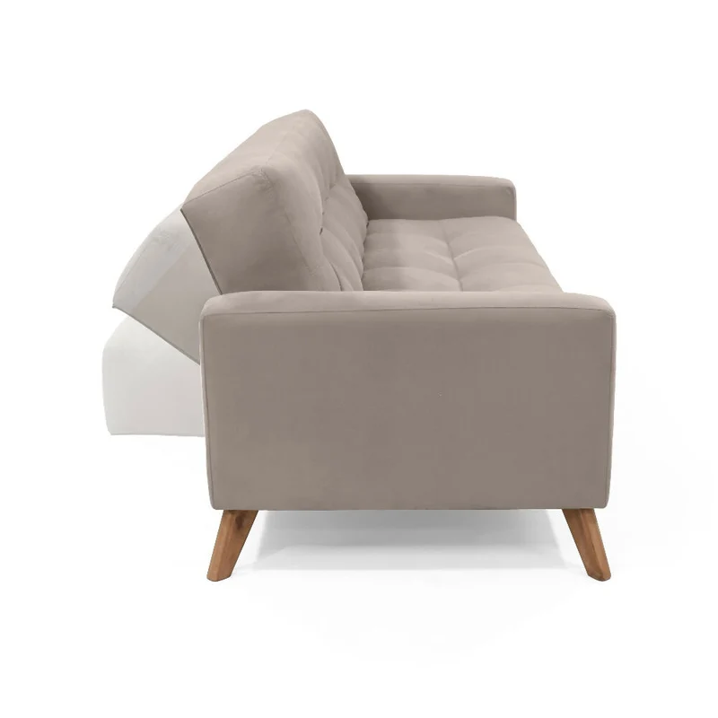 Sofá Cama Sahara Reclinable 3 Posiciones 206x90x82 Tela Taupe