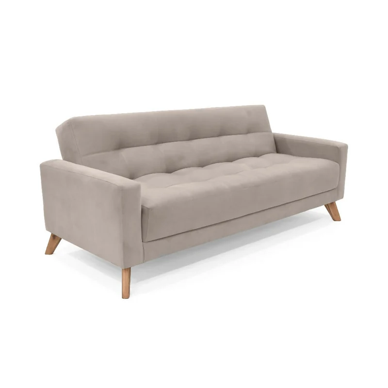 Sofá Cama Sahara Reclinable 3 Posiciones 206x90x82 Tela Taupe