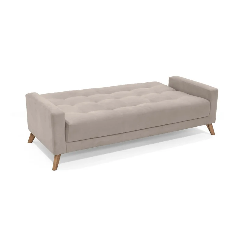 Sofá Cama Sahara Reclinable 3 Posiciones 206x90x82 Tela Taupe