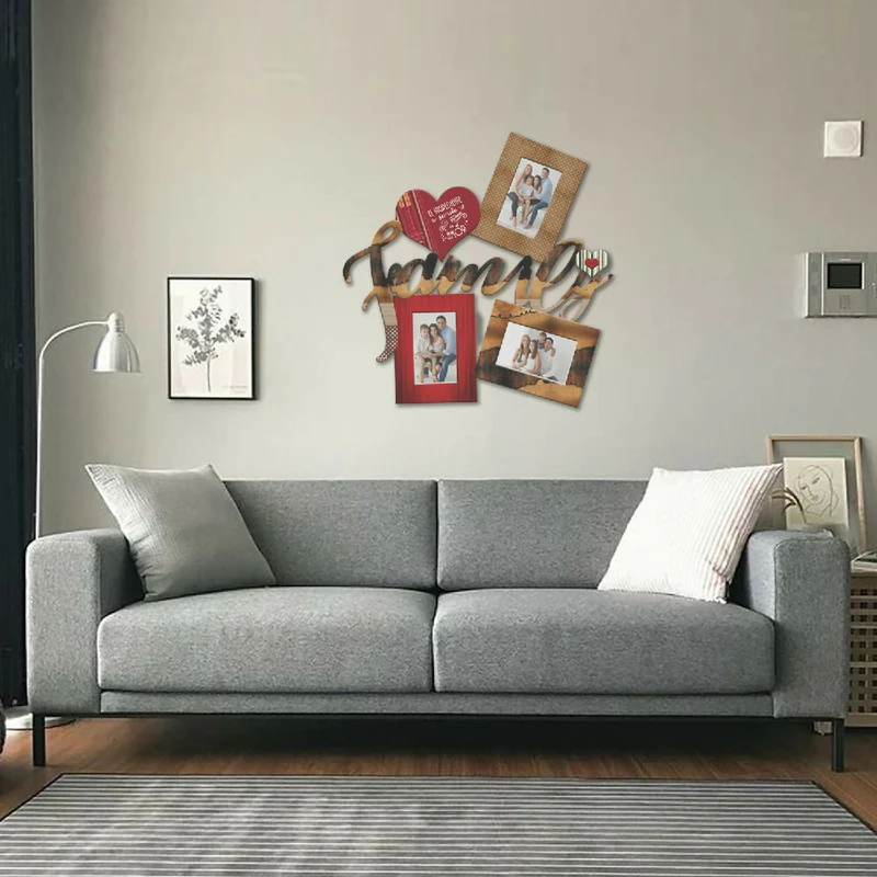 Portarretrato TR Family- F4 (48,5cm x 49,5cm) Color Madera y Rojo