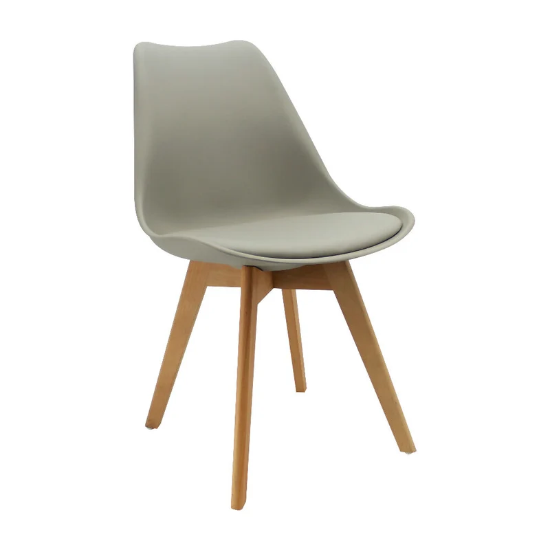 Kit por 2 Silla Oslo Asiento Acolchado Patas en Madera - Gris