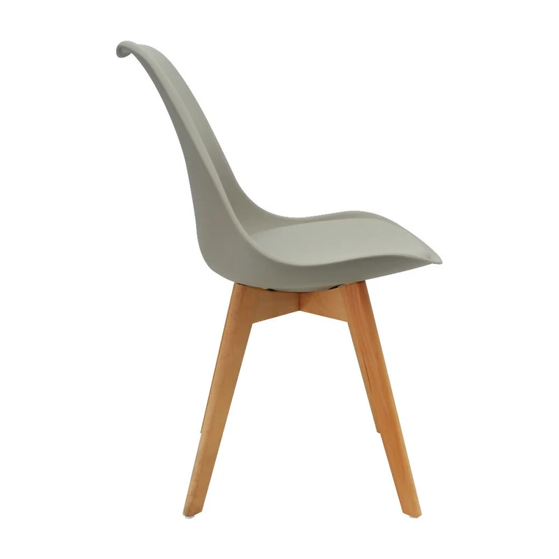 Kit por 2 Silla Oslo Asiento Acolchado Patas en Madera - Gris