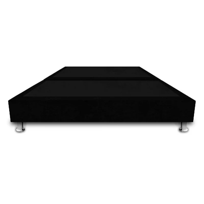Base Cama Sommier Dividida 140x190 Ecocuero Negro