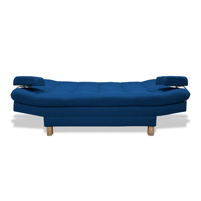 Sofá Cama Brunner 3 Posiciones con Brazos Extraíbles Azul Petróleo + Cojines Decorativos