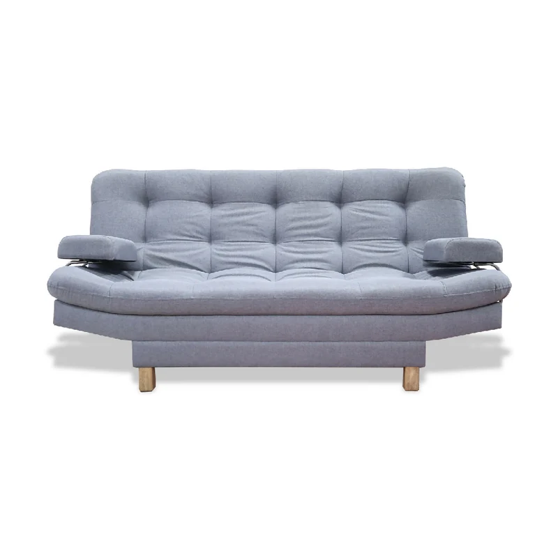 Sofá Cama Brunner 3 Posiciones con Brazos Extraíbles Gris + Cojines Decorativos