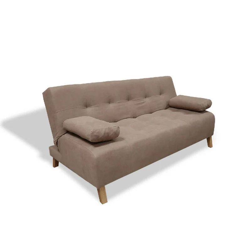 Sofá Cama Egli 3 Posiciones Reclinable Camel + Cojines