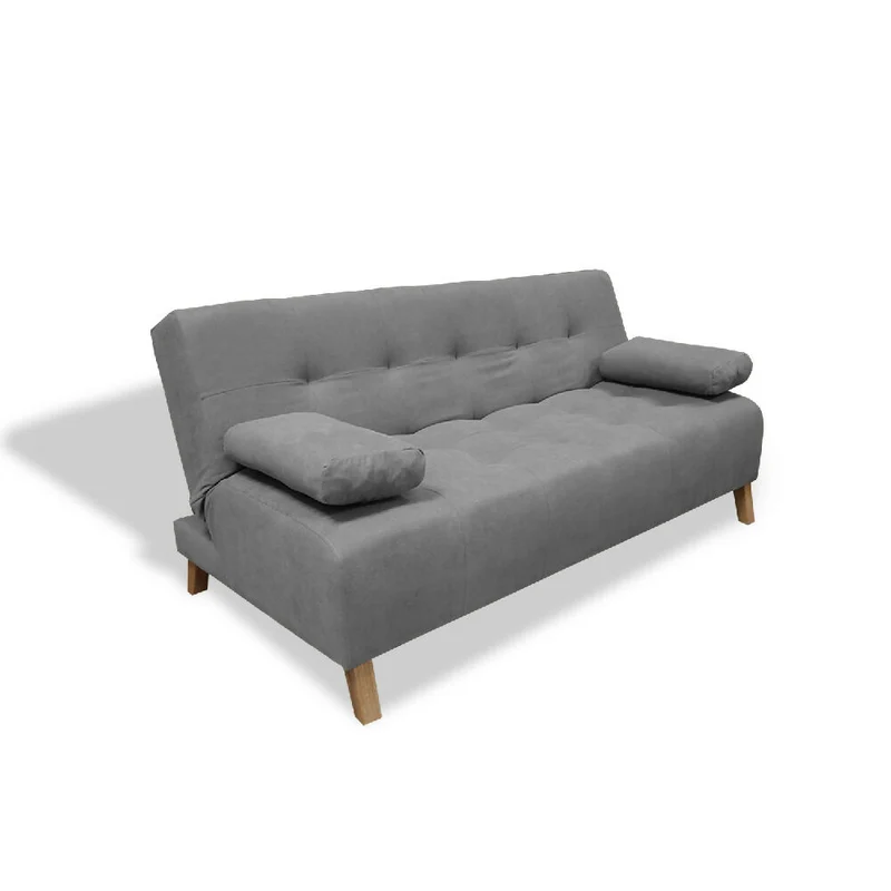 Sofá Cama Egli 3 Posiciones Reclinable Gris + Cojines