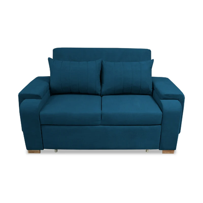 Sofá Cama Hartmann Multifuncional Carrito Reclinable Azul Petróleo