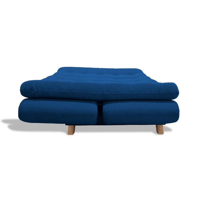 Sofá Cama Lehmann 3 Posiciones Reclinable Azul Petróleo + Cojines Decorativos