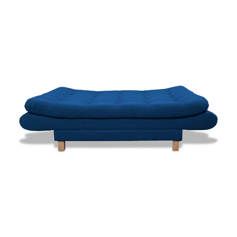 Sofá Cama Lehmann 3 Posiciones Reclinable Azul Petróleo + Cojines Decorativos