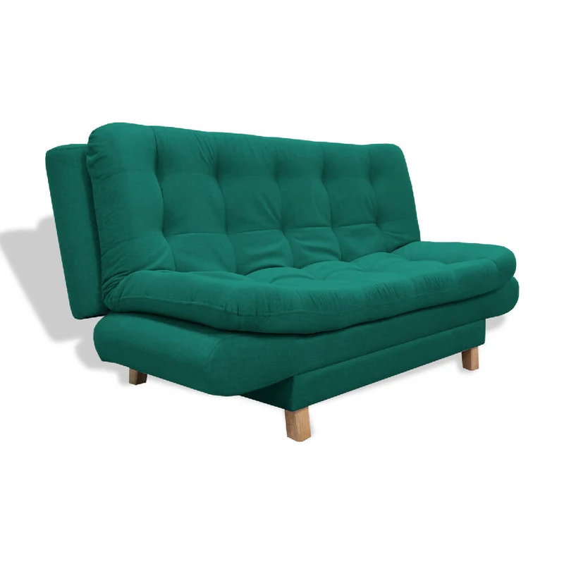 Sofá Cama Lehmann 3 Posiciones Reclinable Verde + Cojines Decorativos