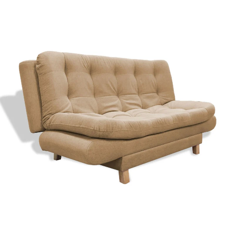 Sofá Cama Lehmann 3 Posiciones Reclinable Camel + Cojines Decorativos