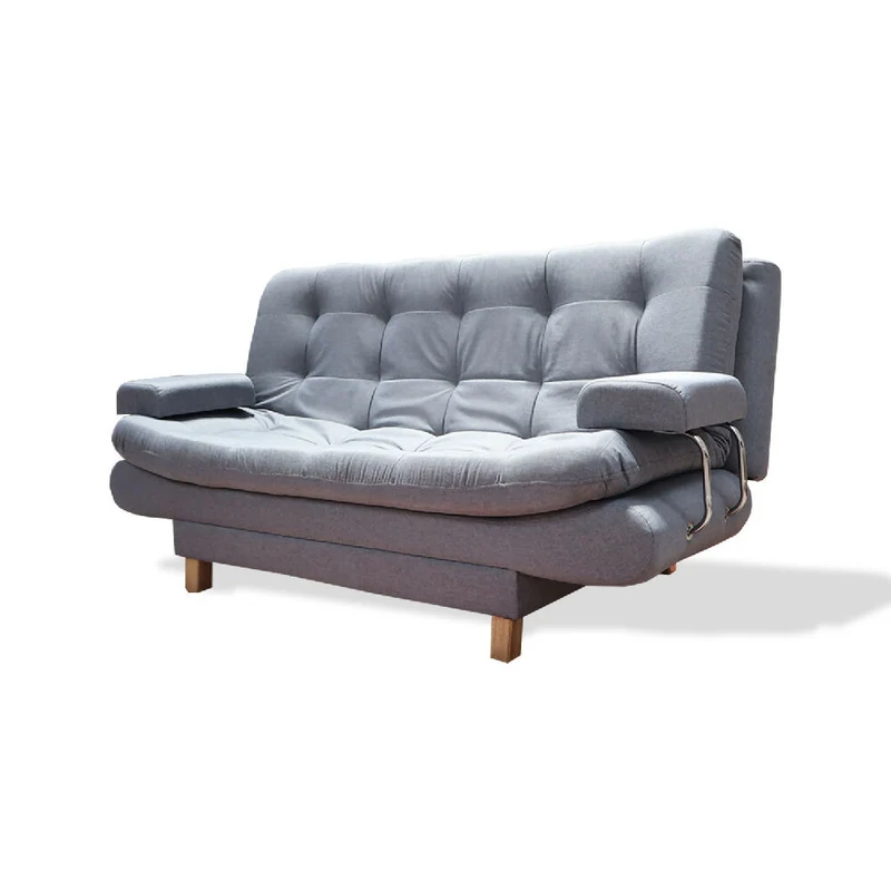 Sofá Cama Marti 3 Posiciones con Brazos Extraíbles Gris + Cojines