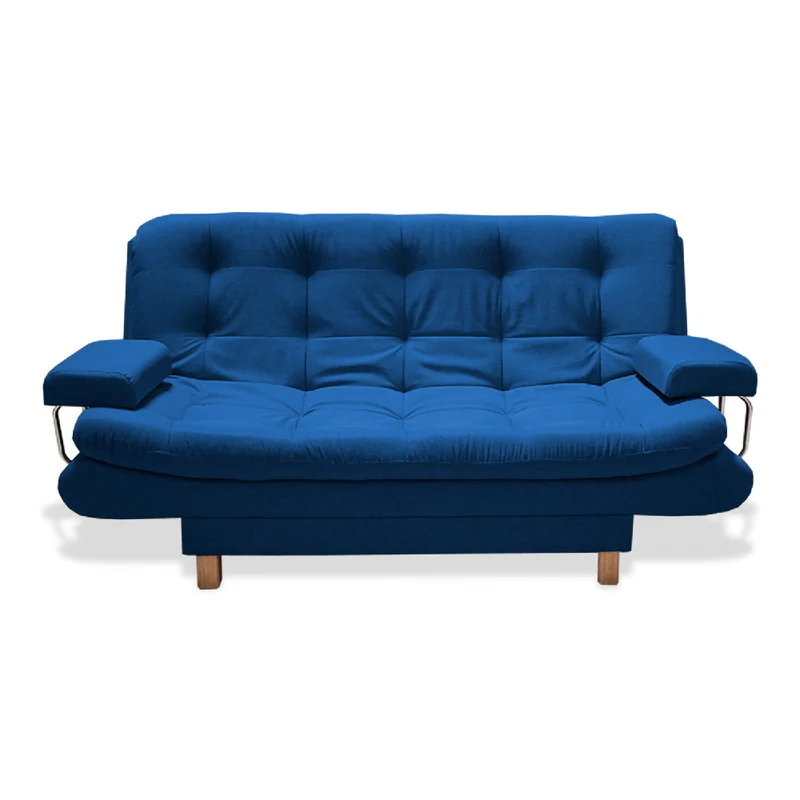 Sofá Cama Marti 3 Posiciones con Brazos Extraíbles Azul Petróleo + Cojines