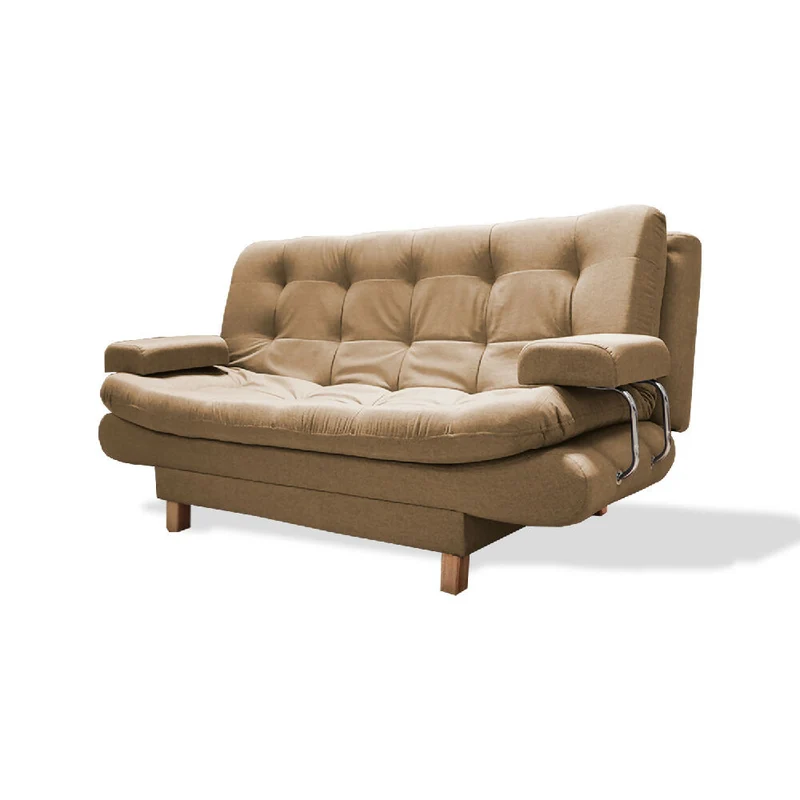 Sofá Cama Marti 3 Posiciones con Brazos Extraíbles Camel + Cojines