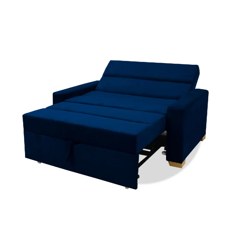 Sofá Cama Vogel Multifuncional Carrito Azul Petróleo + Cojines Decorativos