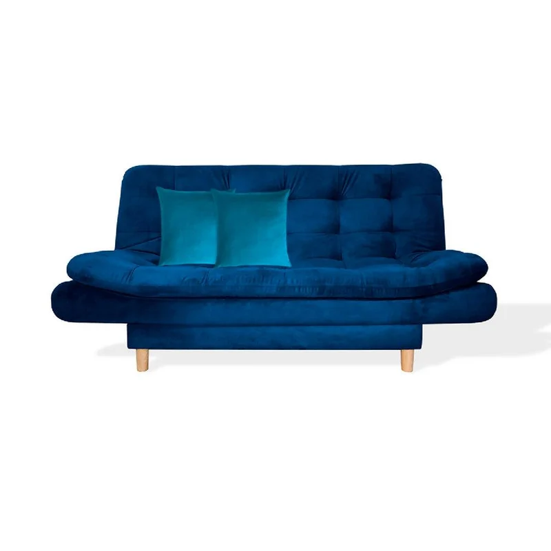 Sofá Cama Meier Azul Petróleo + Cojines