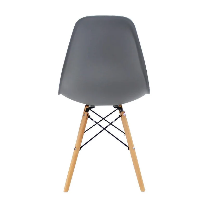 Kit por 4 Sillas Eames Patas en Madera para Comedor, Sala, Restaurante - Gris