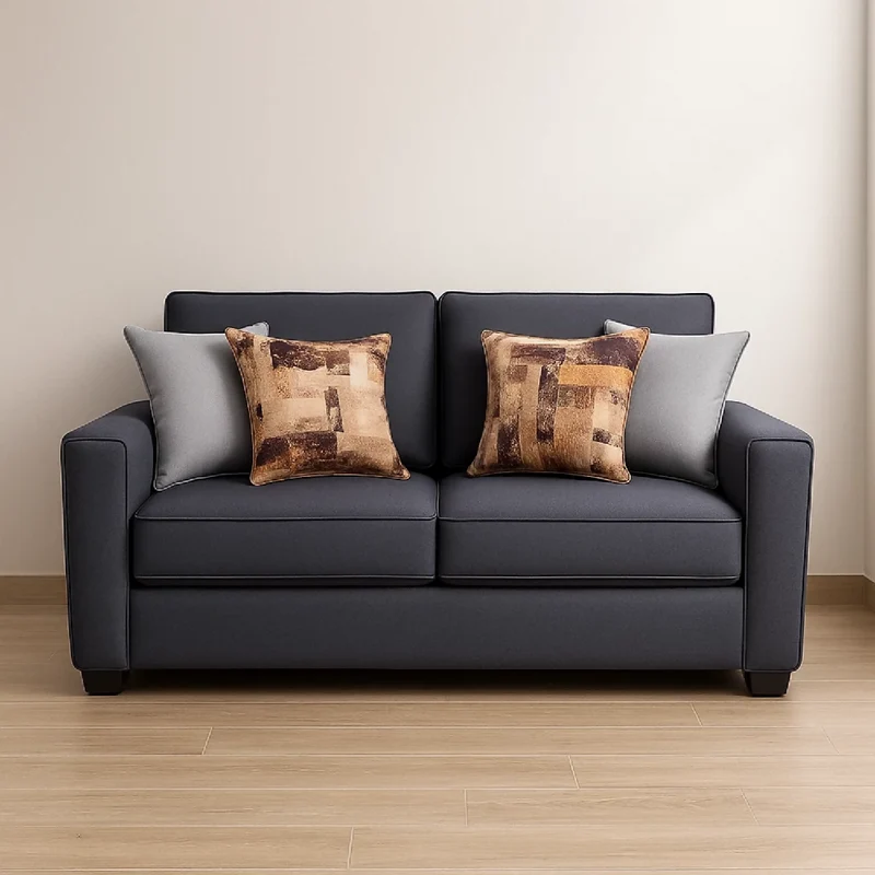 Sofá Peña 2 Puestos Gris Tela 160x95x90