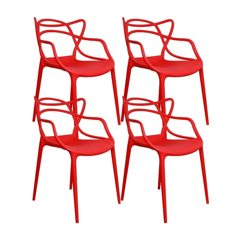 Kit por 4 Silla Solna Tipo Master Jardín - Rojo