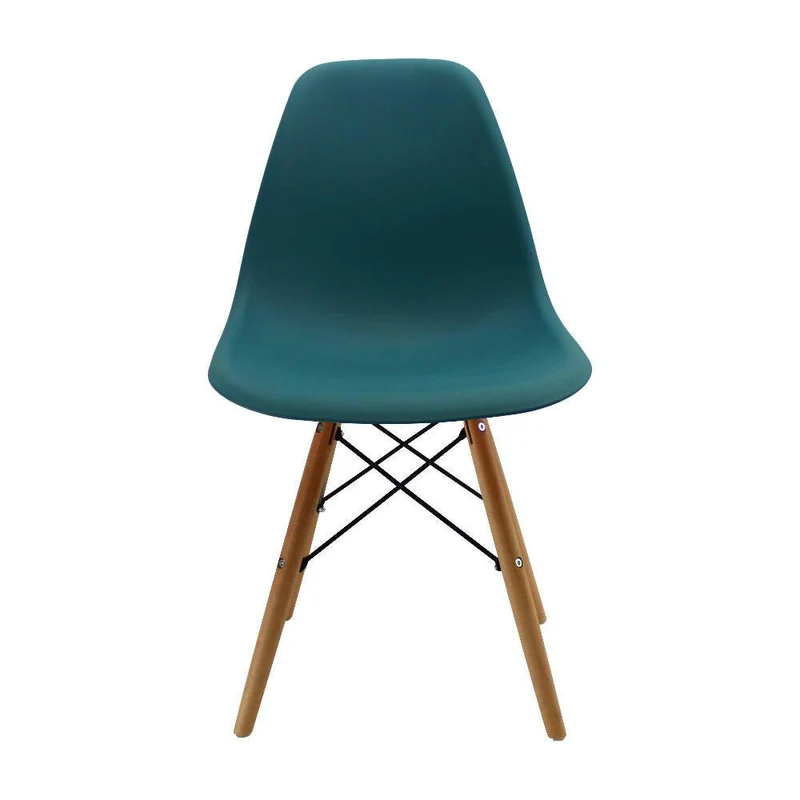 Silla Eames Patas en Madera para Comedor, Sala, Restaurante - Azul Petróleo