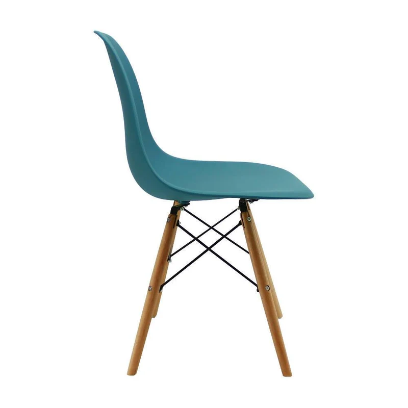 Silla Eames Patas en Madera para Comedor, Sala, Restaurante - Azul Petróleo