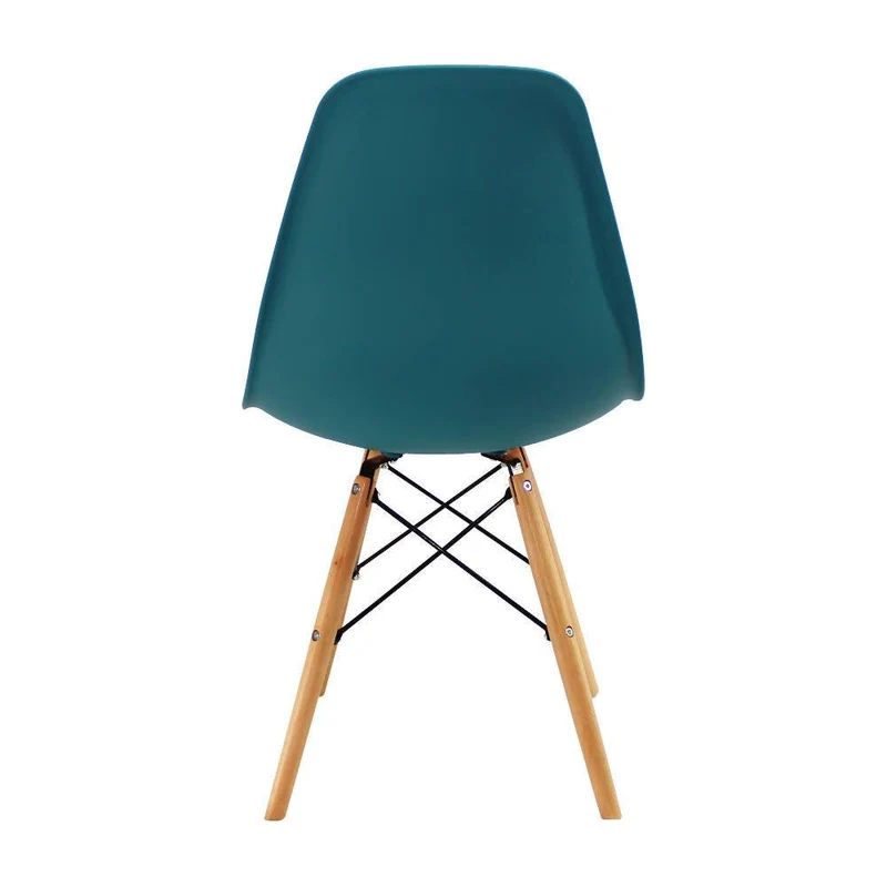 Silla Eames Patas en Madera para Comedor, Sala, Restaurante - Azul Petróleo
