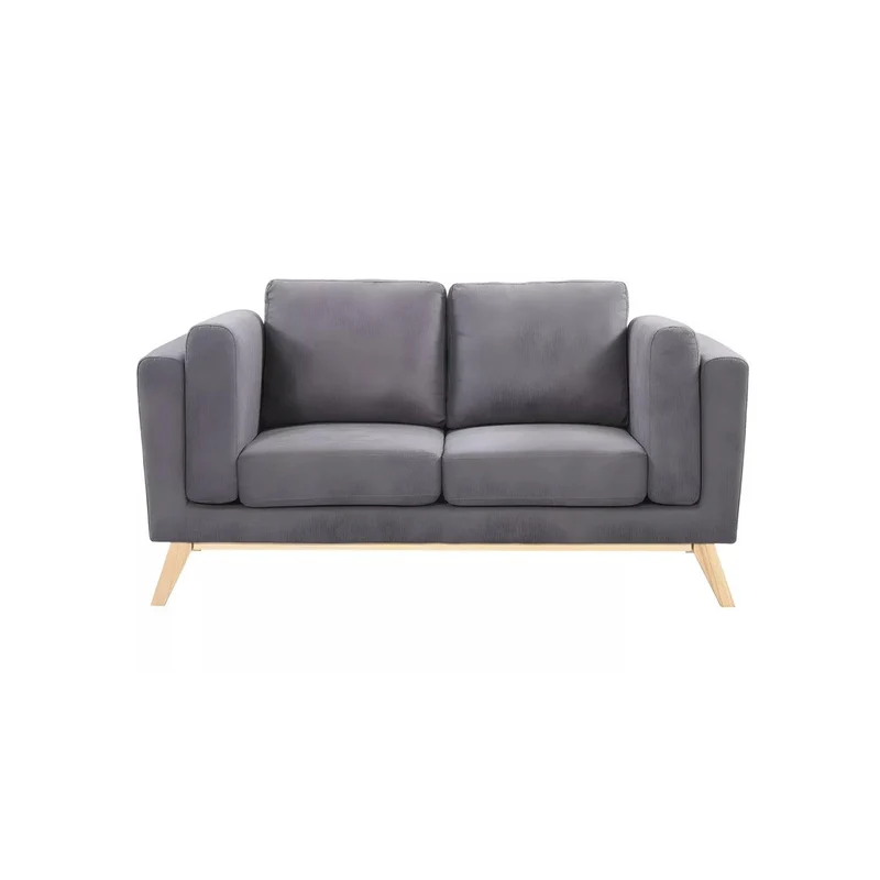 Sofá Gentil 2 Puestos Gris Tela Anti Fluidos 165x80x80