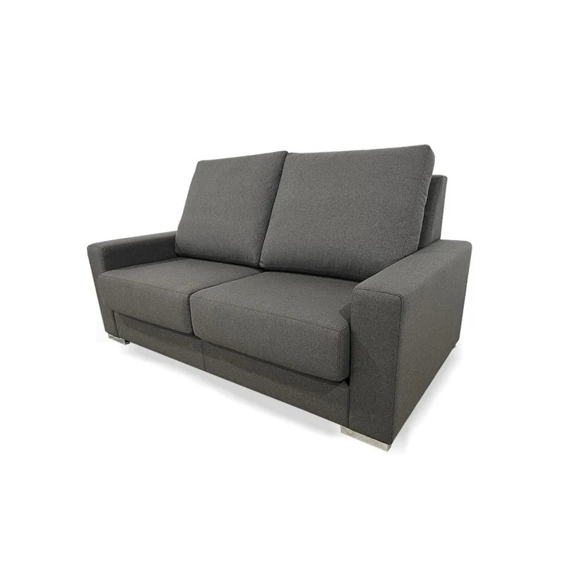 Sofá Gautam 2 Puestos Gris Tela Anti Fluidos 160x70x70