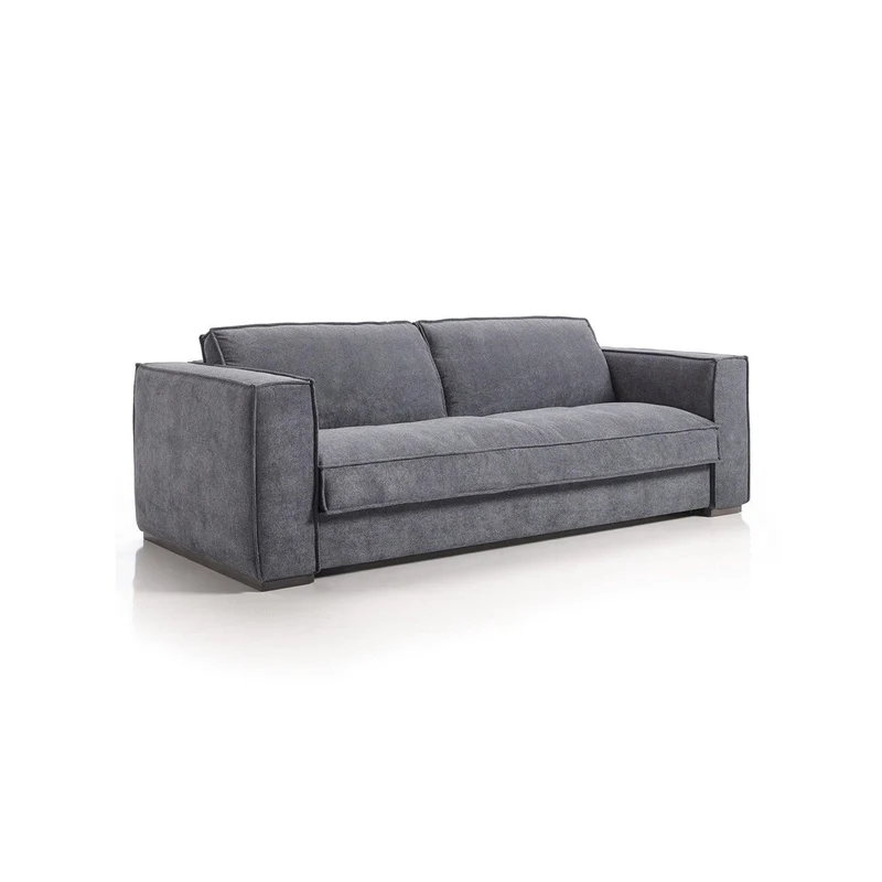 Sofá Gourav 3 Puestos Gris Tela Anti Fluidos 175x85x80