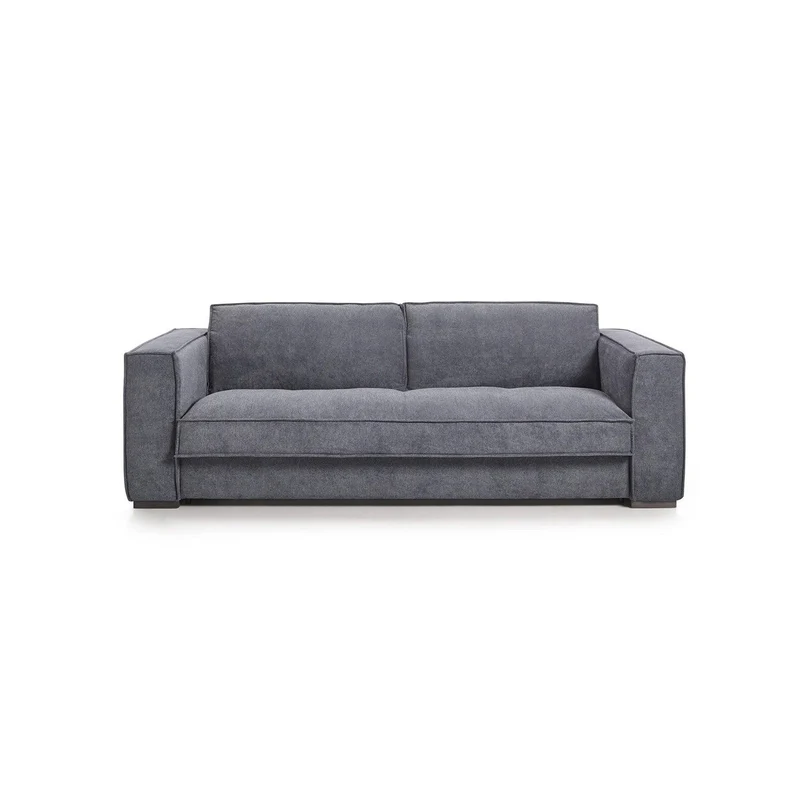 Sofá Gourav 3 Puestos Gris Tela Anti Fluidos 175x85x80