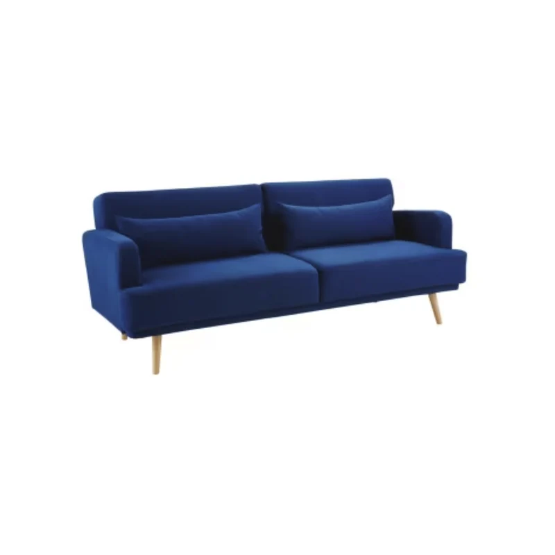 Sofá Guido 3 Puestos Azul Terciopelo Premium 214x87x84