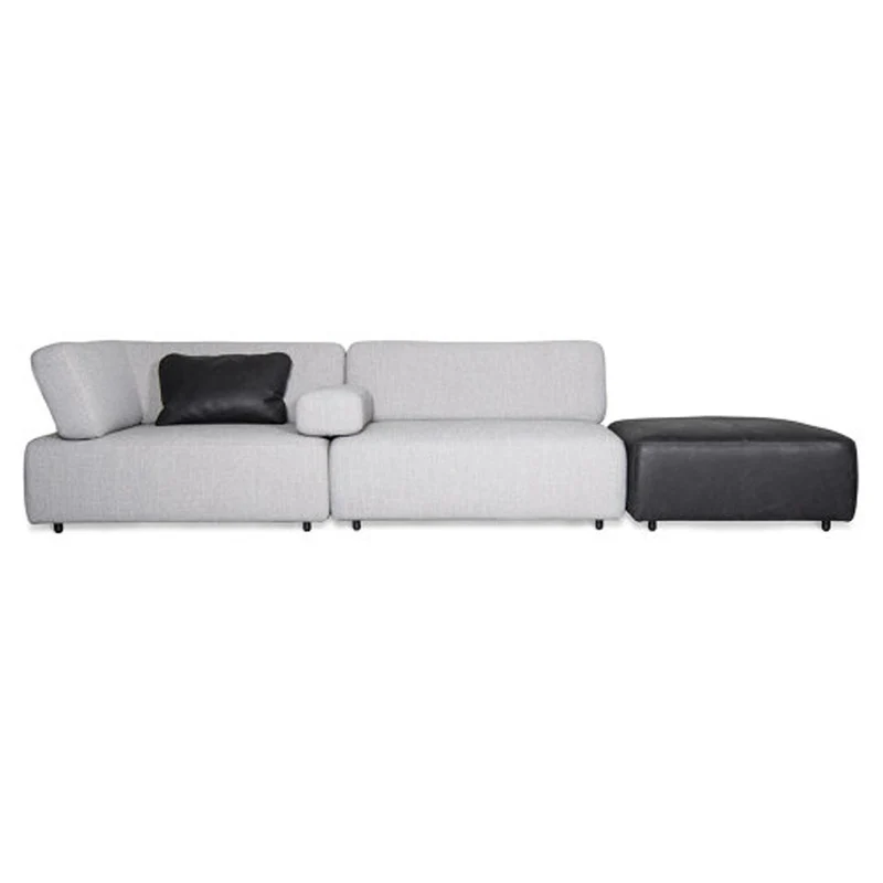 Sofá Homi 3 Puestos Gris Tela Anti Fluidos 200x75x75